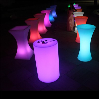 PE plastic waterproof remote control LED floor table/LED hookah table chair/LED yoga table