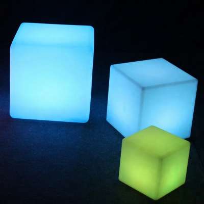 RGB color changing led outdoor light cube/illuminated led cube chair/glowing cube seat